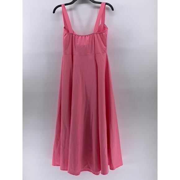 UNBRANDED Women's Light Pink Sweetheart Neckline A-Line Maxi Dress SZ M - Picture 3 of 10
